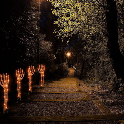 Halloween Decorations, 4 Pack Realistic Scary Skeleton Arms, Halloween Pathway Lights Halloween Indoor Outdoor Yard Garden Decor
